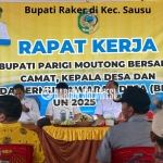 Bupati Erwin Pimpin Rakor di Sausu-Balinggi, Serahkan Santunan Rp194,5 Juta dan Dorong Koperasi Desa
