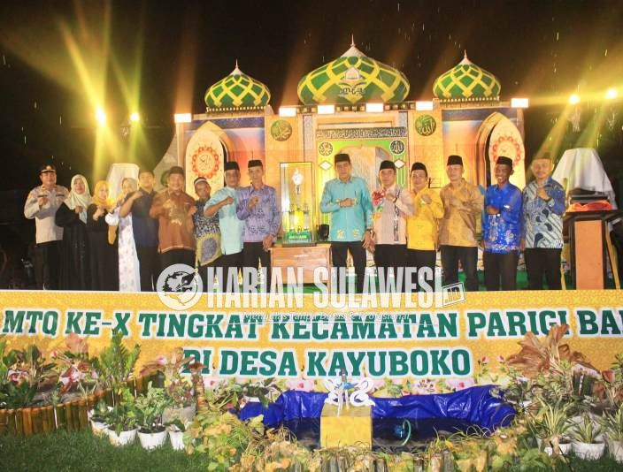 Bupati Erwin Burase Tutup MTQ Ke-X Kecamatan Parigi Barat, Desa Kayuboko Juara Umum