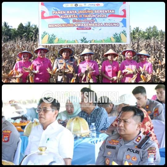 Kapolres Parimo Ikuti Panen Raya Jagung Bersama Presiden Prabowo Melalui Zoom