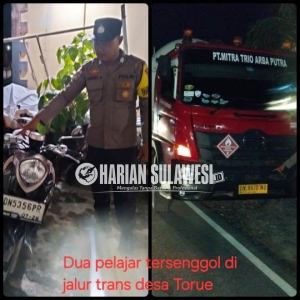 Truk Tangki Senggol Motor Pelajar di Jalur Trans Sulawesi Torue, Dua Siswi Terluka