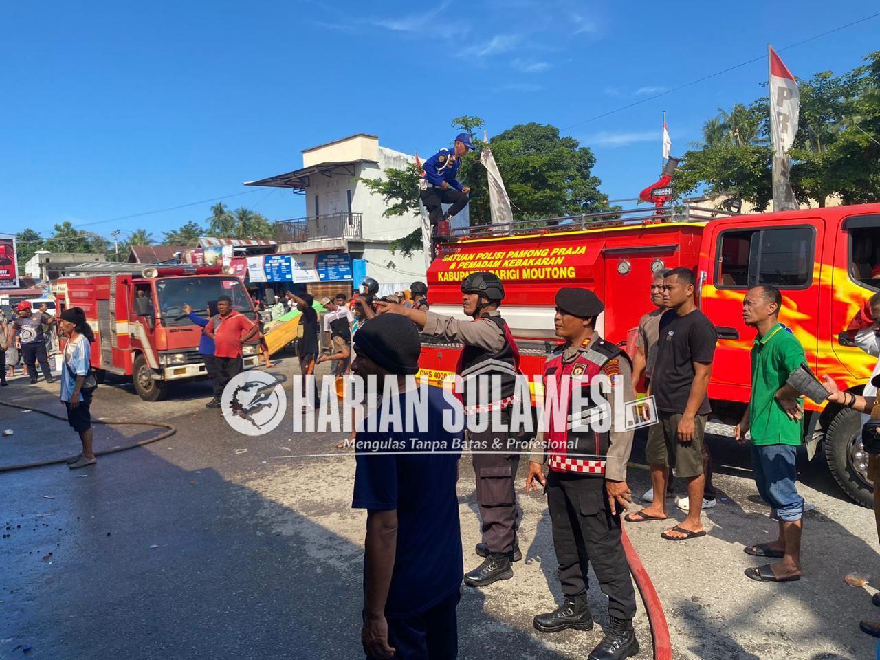Polisi dan Damkar Padamkan Kebakaran Rumah Warga di Pudat Kuliner Lalampa di Toboli