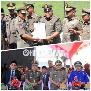 Hadiri Peringatan HUT Satpol PP dan Damkar, Bupati Erwin Saksikan Prestasi Kontingen Parimo