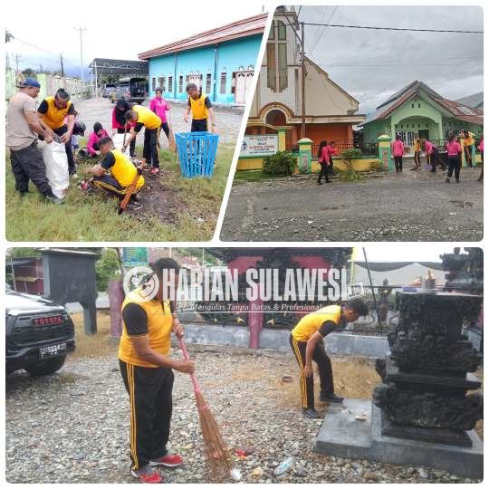 Sambut Hari Bhayangkara ke-80, Polsek Ampibabo Gelar Bakti Religi di Masjid, Gereja, dan Pura