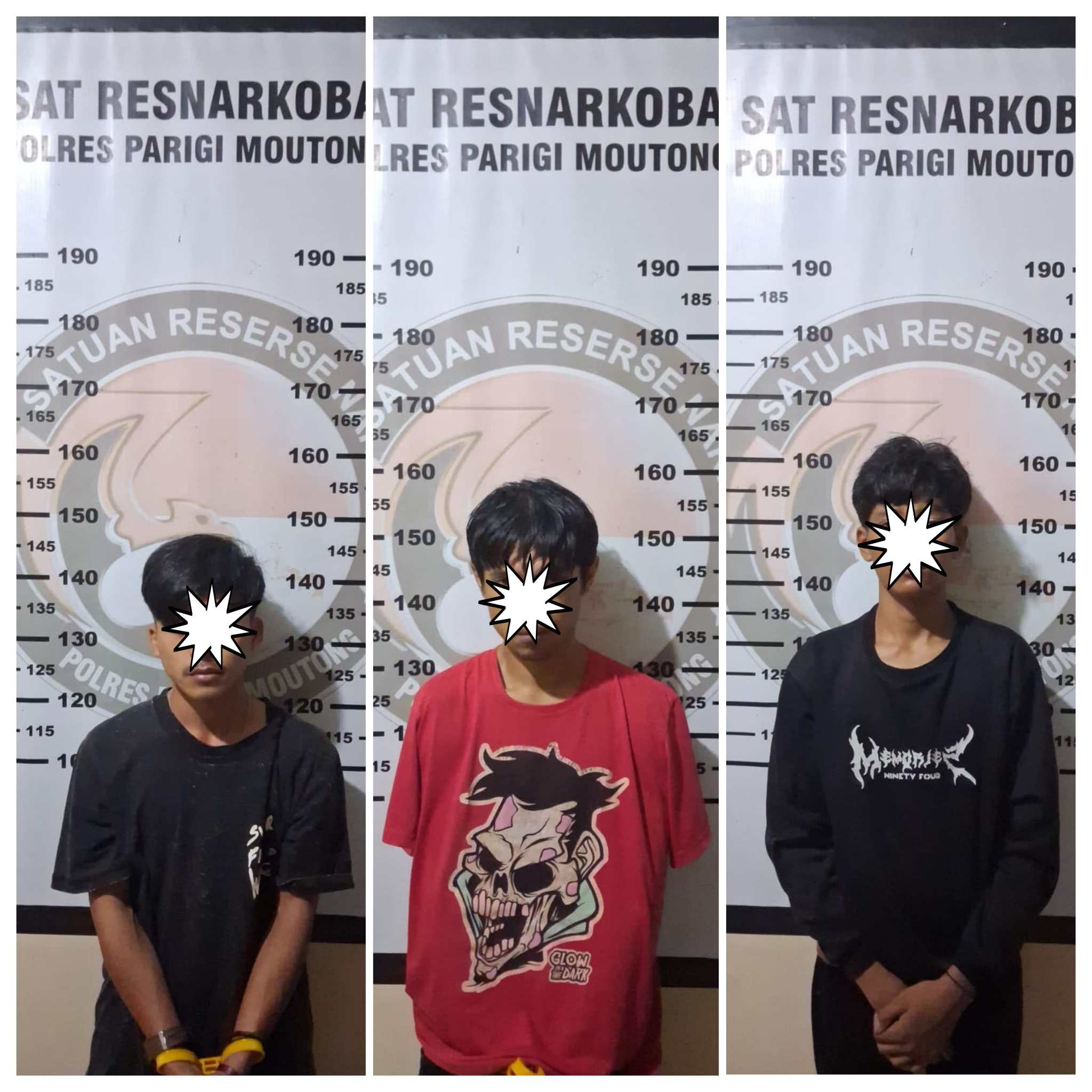 Satresnarkoba Polres Parimo Tangkap Tiga Terduga Pengedar Sabu, Sita Hampir 13 Gram Narkotika