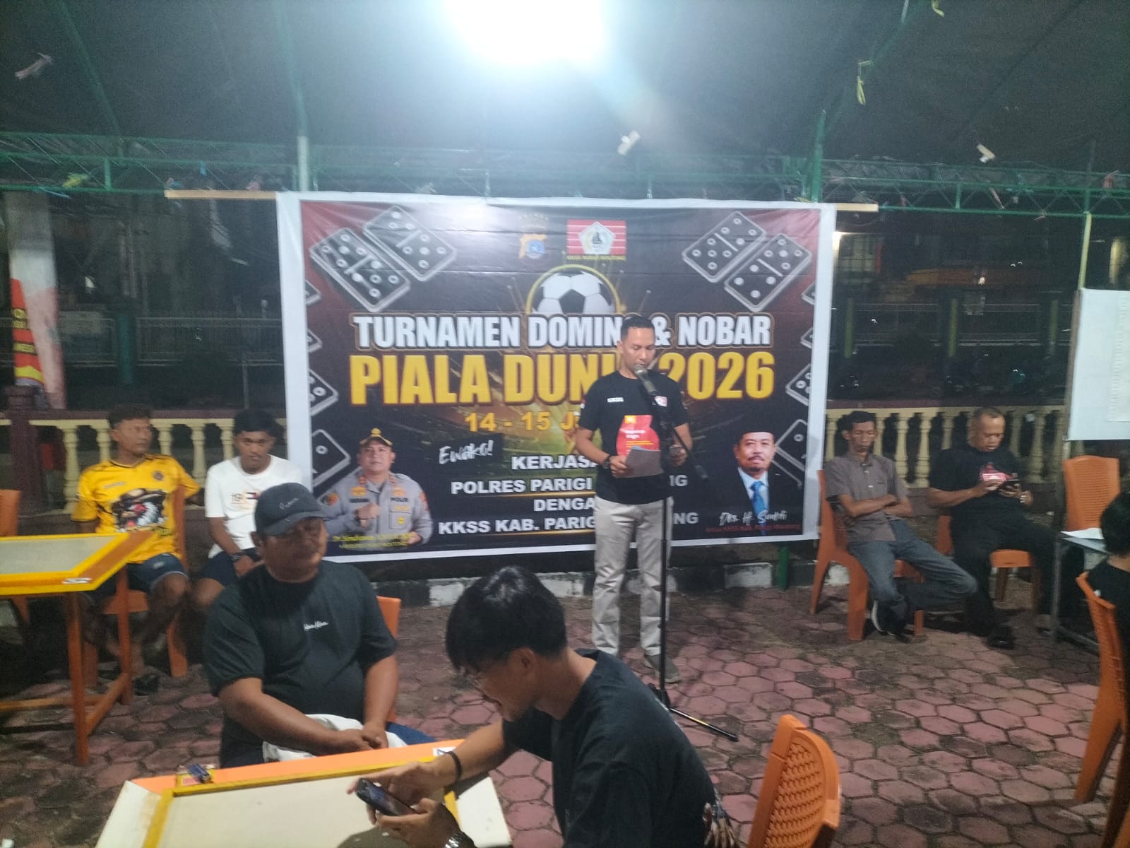 Sembari Nobar Bersama Pildun, Polsek Parigi Gelar Cabor Domino Gunakan Aturan Pordi