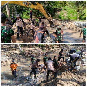 Perbaikan Jembatan Rusak di Lobu Mandiri Dilakukan Melalui Kerja Bakti TNI, Polri, dan BPBD