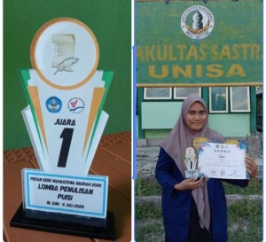 Mahasiswi Fakultas Sastra Unisa Palu Raih Juara 1 Penulisan Puisi di Ajang PEKSIMA Sulteng 2026