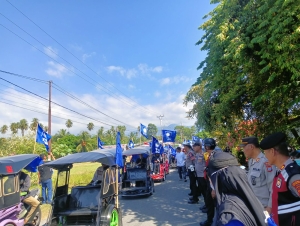 Amankan Pawai Akbar PAN di Ampana, Polres Tojo Una-Una Turunkan Personel dan Atur Lalu Lintas