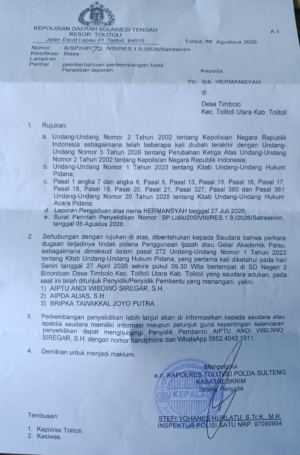 Dugaan Ijazah Palsu Calon Kades Timbolo Masih Bergulir, Kini Polisi Periksa Dua Saksi