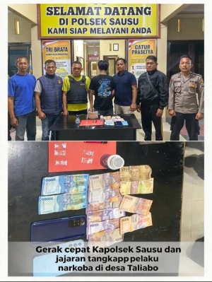 Luar Biasa! Polsek Sausu Bekuk Terduga Pembawa 11 Paket Sabu di Taliabo